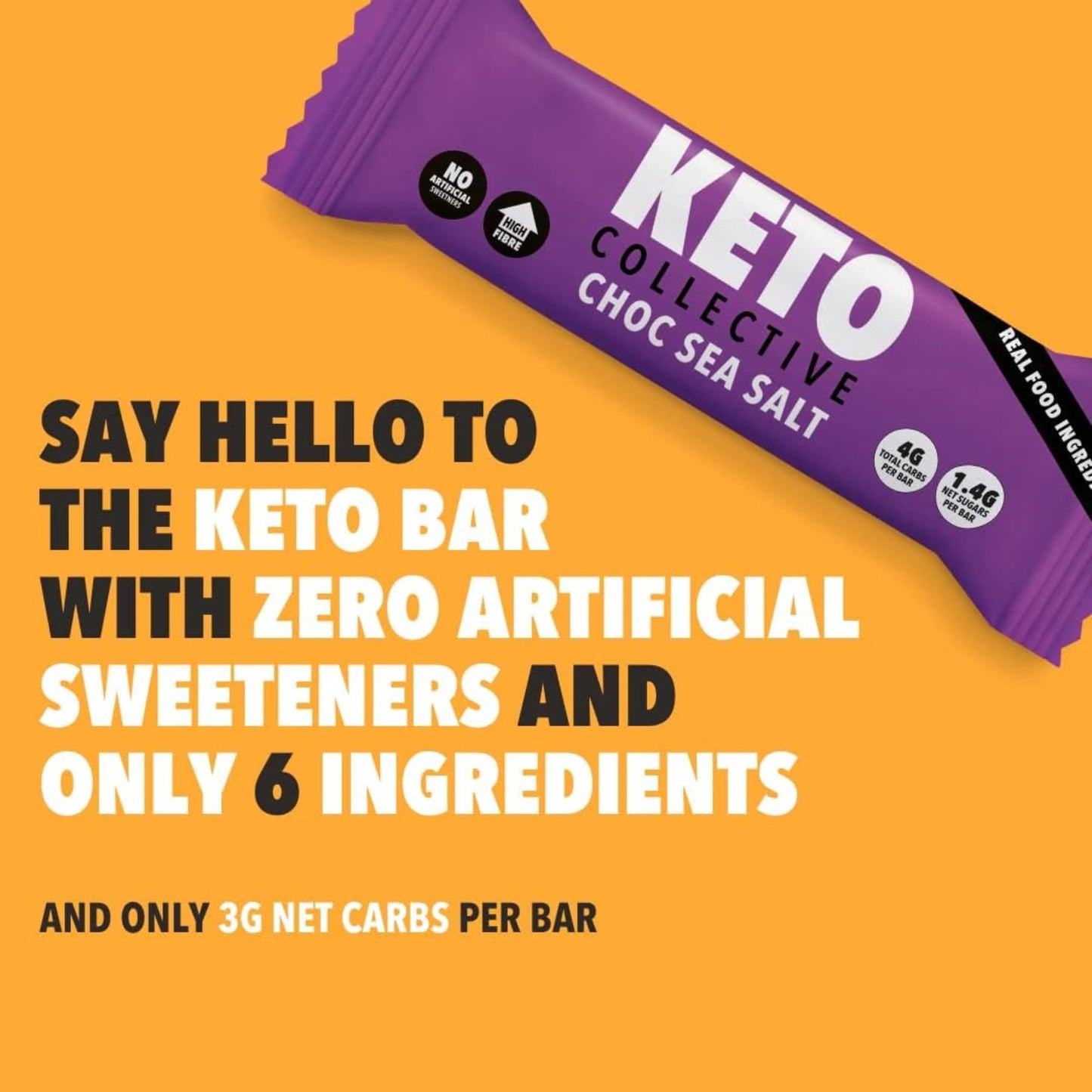 Keto Collective Barrette Cheto | Caramello Salato | 15 x 40g | 2,5g carboidrati netti | Low Carb | Ingredienti Naturali