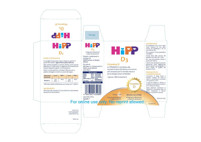 HiPP- HiPP D3, Vitamina D3, Integratore Alimentare, Bambini, in Gocce, Flacone 5 ml, con Pratica Pipetta Contagocce, Senza Glutine