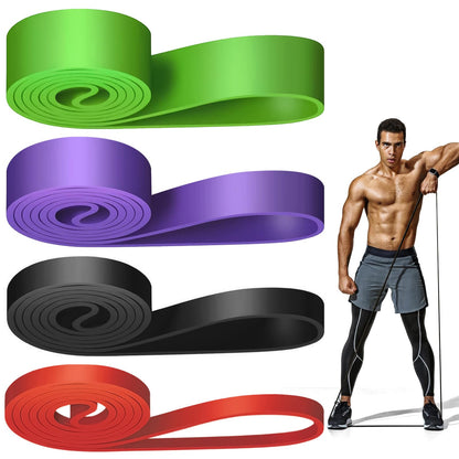 WuGU Bande Elastici Fitness, 4 Pezzi Loop Bands, Banda Elastica di Resistenza per Pull-Up, Resistente Fitness per Stretching, Allenamenti di Resistenza, Potenziamento Muscolare