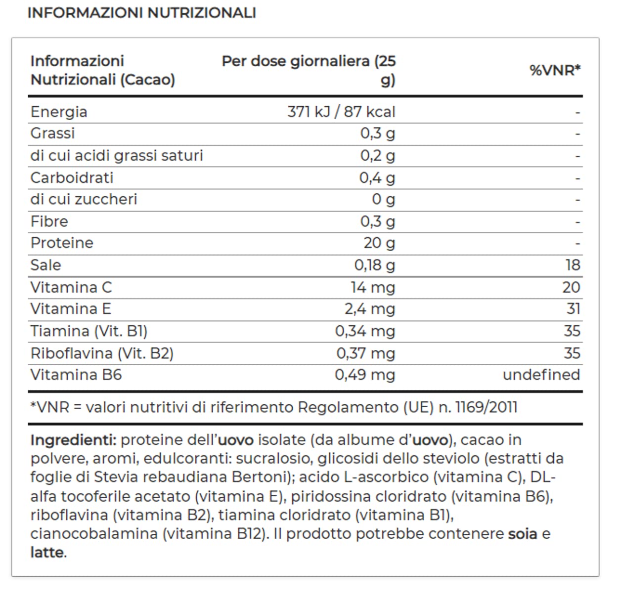 + Watt Top Eggxellent Protein 750 gr - proteine uova albume + vitamine B1 B2 B6 E C