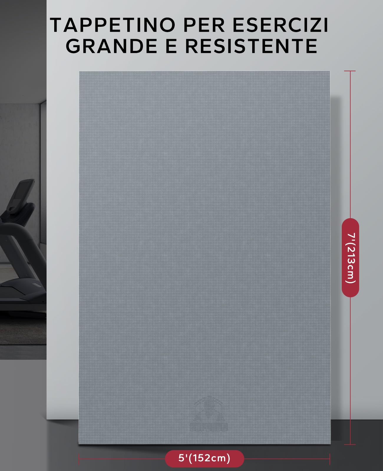 HAPBEAR Tappetino per Esercizi Extra Large, 183×122/213×152/244×183cm/274×183cm×8mm, Antiscivolo, Ultra Resistente, Spesso per Pavimenti della Palestra di Casa Cardio, Tappetino per Yoga per Fitness