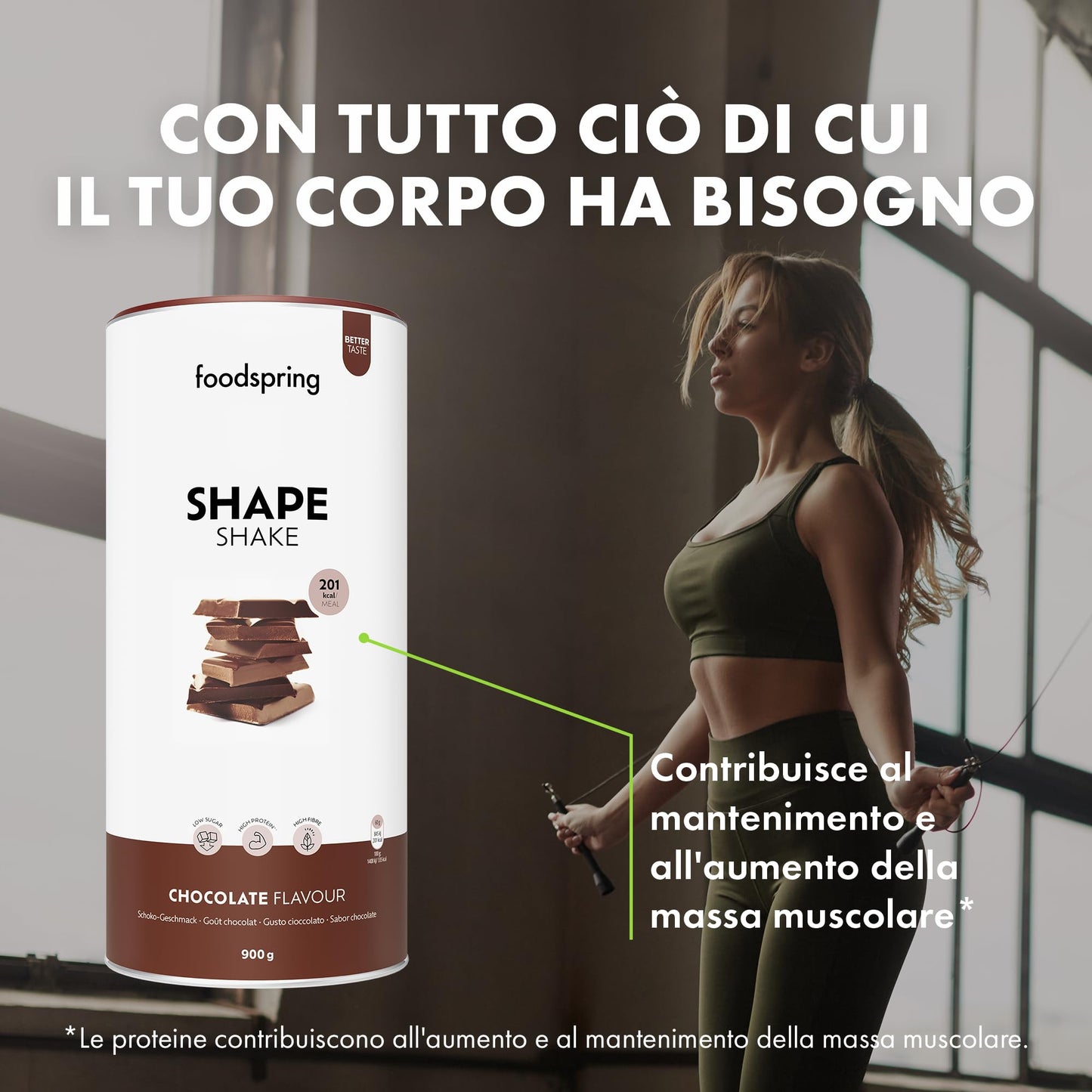 foodspring Shape Shake Bustine Monoporzione, 10 x 60 g, Sostituto pasto per il controllo del peso*, Ricco di proteine, Vitamine e minerali