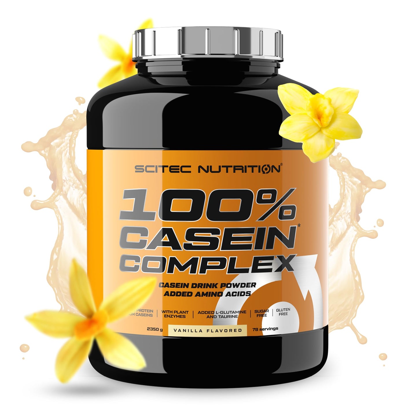 Scitec Nutrition 100% Casein Complex - Complesso a base di caseina micellare - con L-glutammina, taurina ed enzimi vegetali, 920 g, Vaniglia