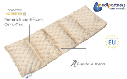 Medi Partners Cuscino Termico noccioli ciliegio 60x20cm 800g 100% Cotone 5 Camere Grande Terapia del freddo Federa sfoderabile (Stelle)