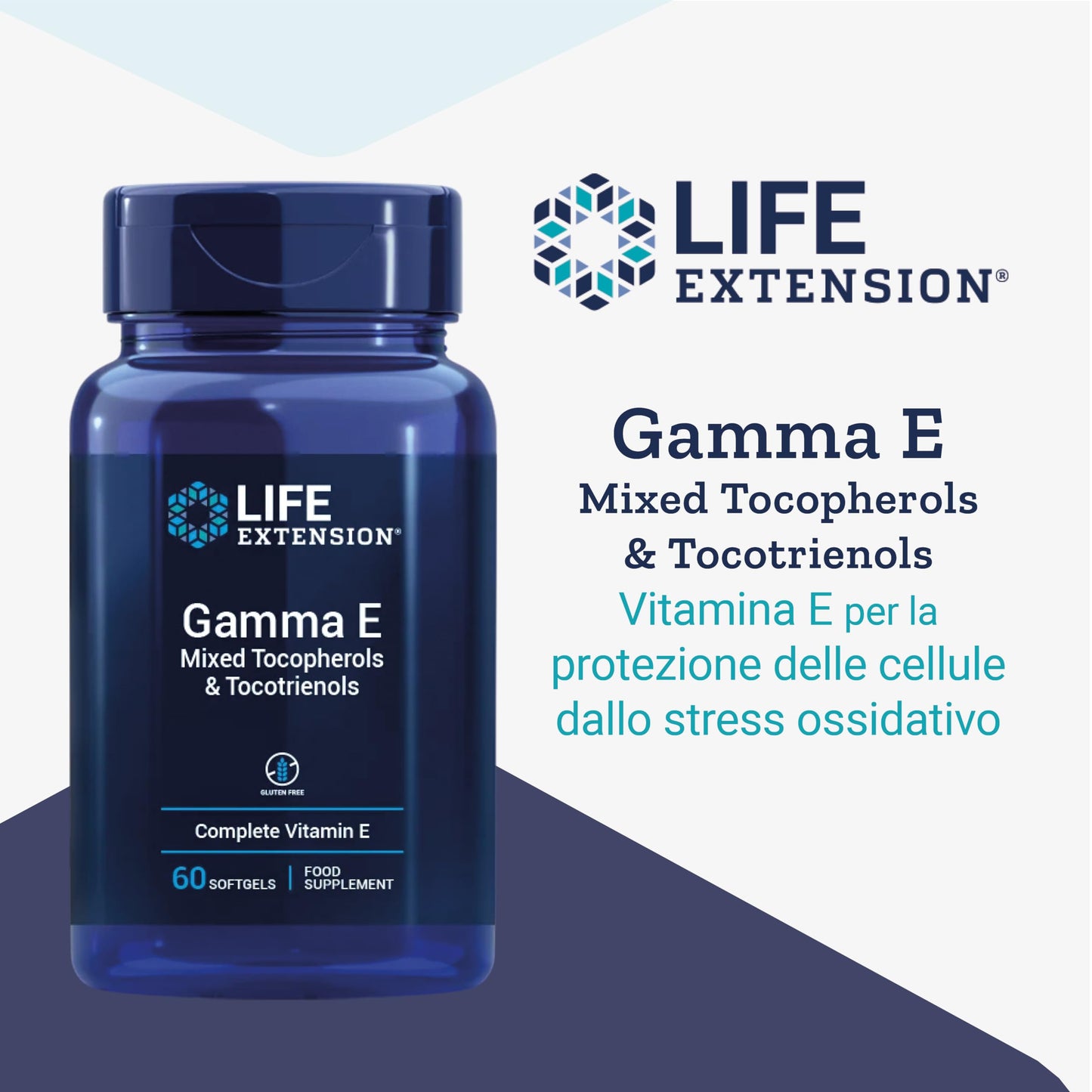 Life Extension, Gamma E, Tocoferoli Misti e Tocotrienoli, 10 mg, 60 Capsule molli, Testato in Laboratorio, Senza Glutine, Senza Soia, Non OGM