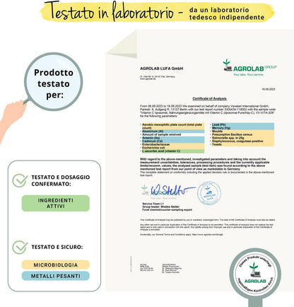 Vitamina C Liposomiale | Dosaggio Ottimale | Pureway-C™ | Alta Biodisponibilità | Acido Ascorbico Puro | 120 Capsule | Vegano & Senza Additivi | Vegavero®