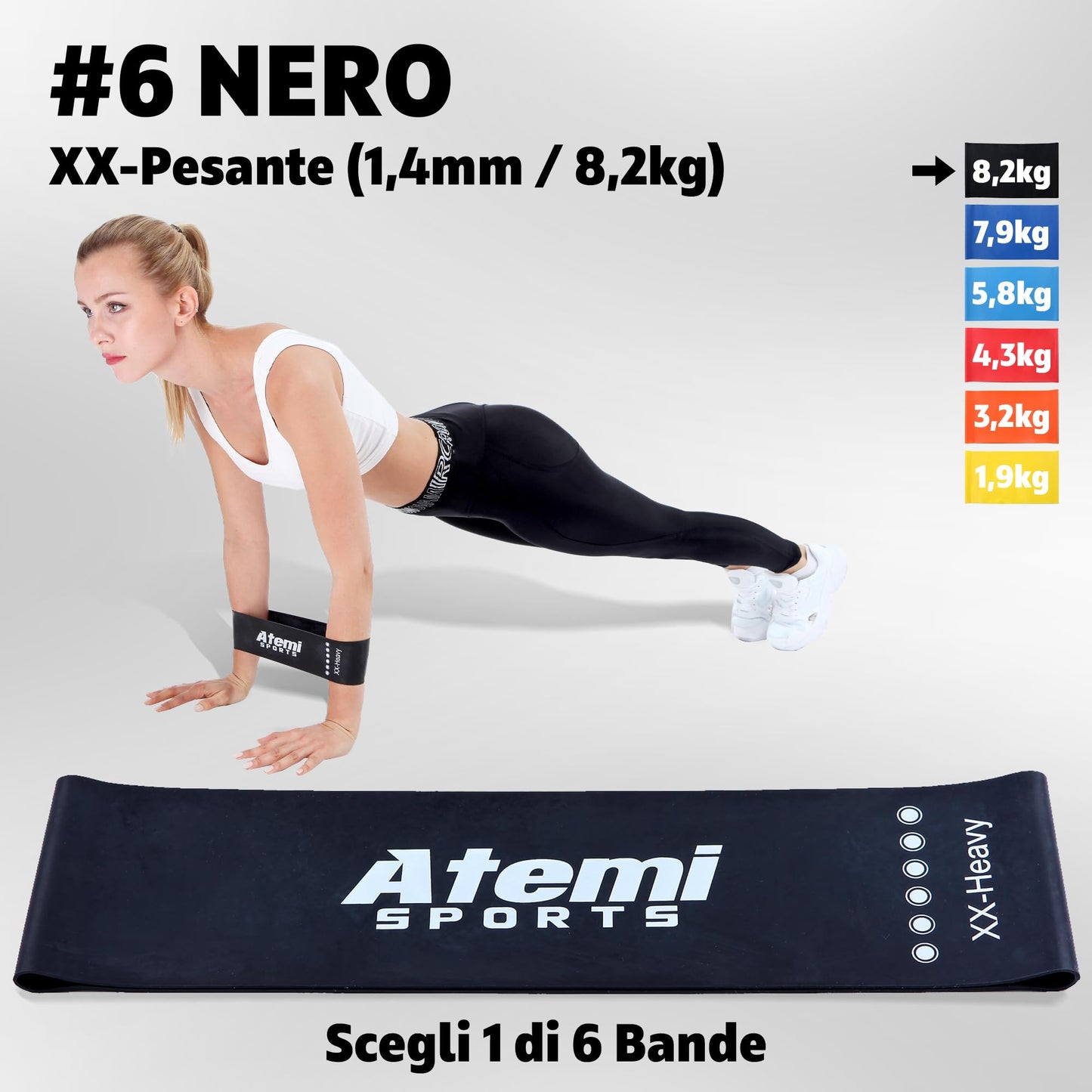 Banda Elastica [EXTRA LARGA] | Fasce Elastiche Fitness per Glutei, Gambe, Fianchi | Bande di Resistenza per Donne o Uomini | [VENDUTO SINGOLAMENTE]