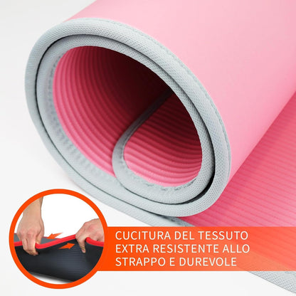 DH FitLife Tappetino da allenamento per fitness, tappetino sportivo, 183 x 61 x 1 cm, extra resistente agli strappi, tappetino da yoga antiscivolo e spesso, tappetino da allenamento