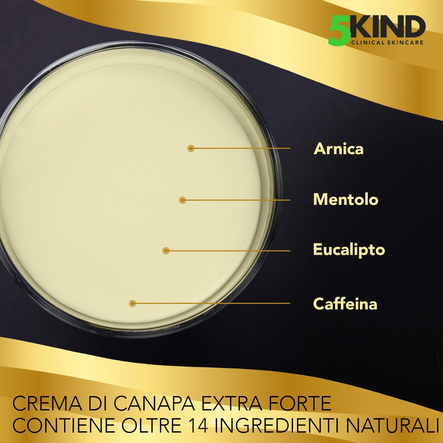 5kind crema canapa extra forte 100 ml - Crema Muscolare Idratante e Ricca Di Estratti Naturali. Calma Piedi, Spalle e Ginocchia