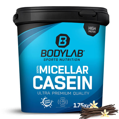 Bodylab24 Casein Micellar Fragola 1750g, 100% caseina pura, ricca di aminoacidi BCAA, lunga sensazione di sazietà, supporta la costruzione muscolare, ideale durante una dieta proteica