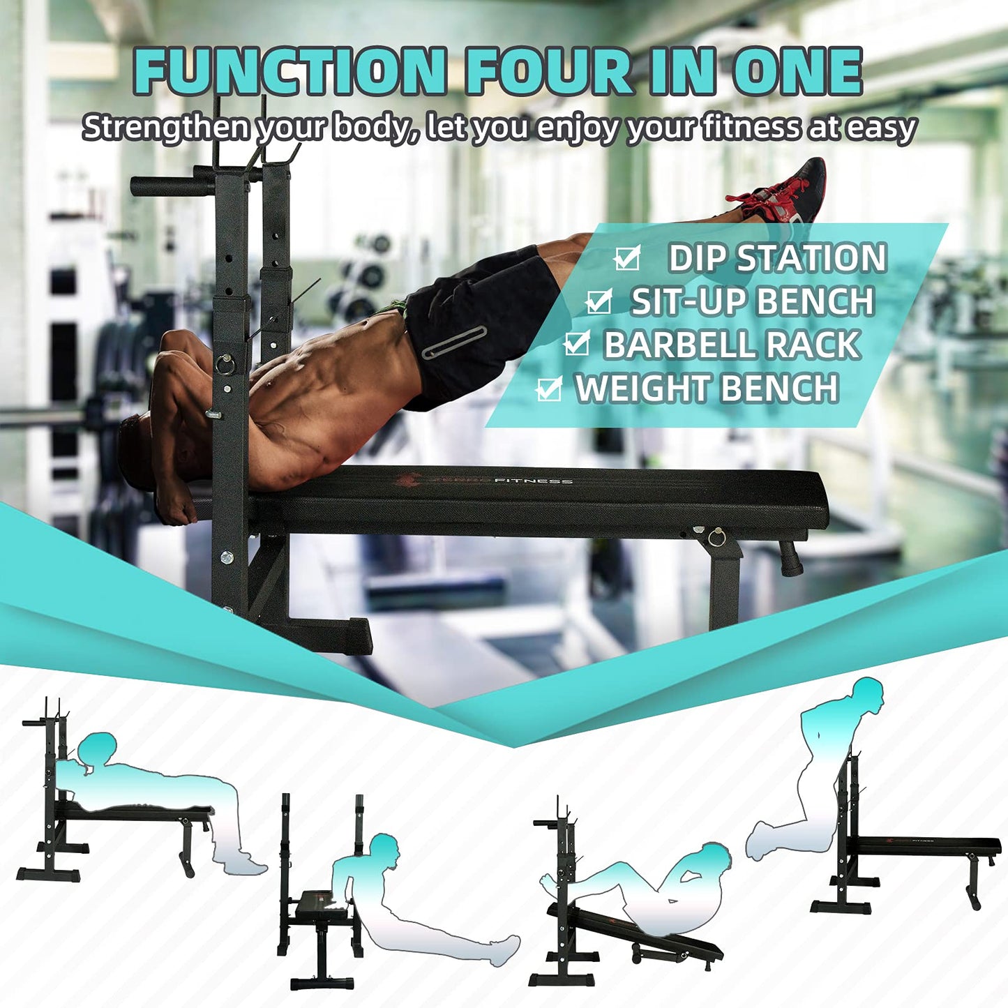 CCLIFE Panca Regolabile Panca Pesi Panca Regolabile Multifunzione Panca per Addominali Panca Fitness casa per Allenamento-ZERRO