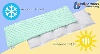 Medi Partners Cuscino Termico noccioli ciliegio 60x20cm 800g 100% Cotone 5 Camere Grande Terapia del freddo Federa sfoderabile (Stelle)