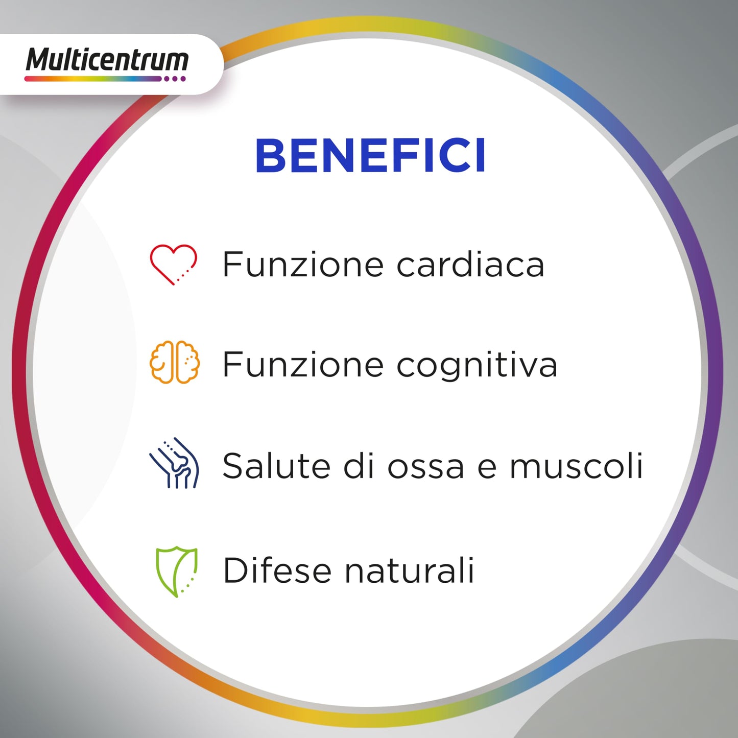 Multicentrum Uomo 50+ Integratore Alimentare Multivitaminico Completo, con Vitamina D3, Supporto Contro la Stanchezza per Uomini oltre 50 anni, 100 Compresse