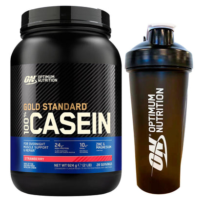 Optimum Nutrition Gold Standard 100% Casein Proteine di Caseina in Polvere a Rilascio Graduale Durante la Notte con Zinco e Magnesio Gusto Crema alla Vaniglia 55 Porzioni 1,82Kg + Shaker