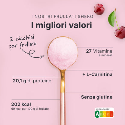 Sheko Frullato proteico al gusto Caffè - integratori per dimagrire con 200 Kcal - 25 dosi di Pasti sostitutivi dimagranti per barattolo