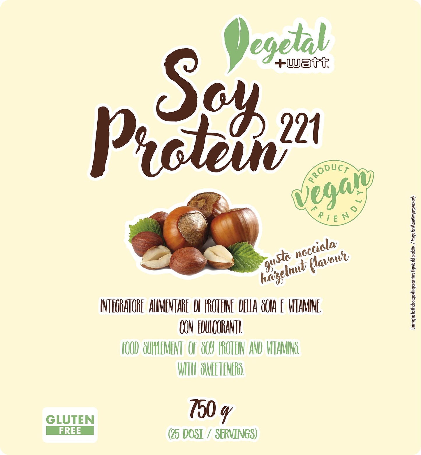 +WATT SOY PROTEIN 221 750 GR Nocciola