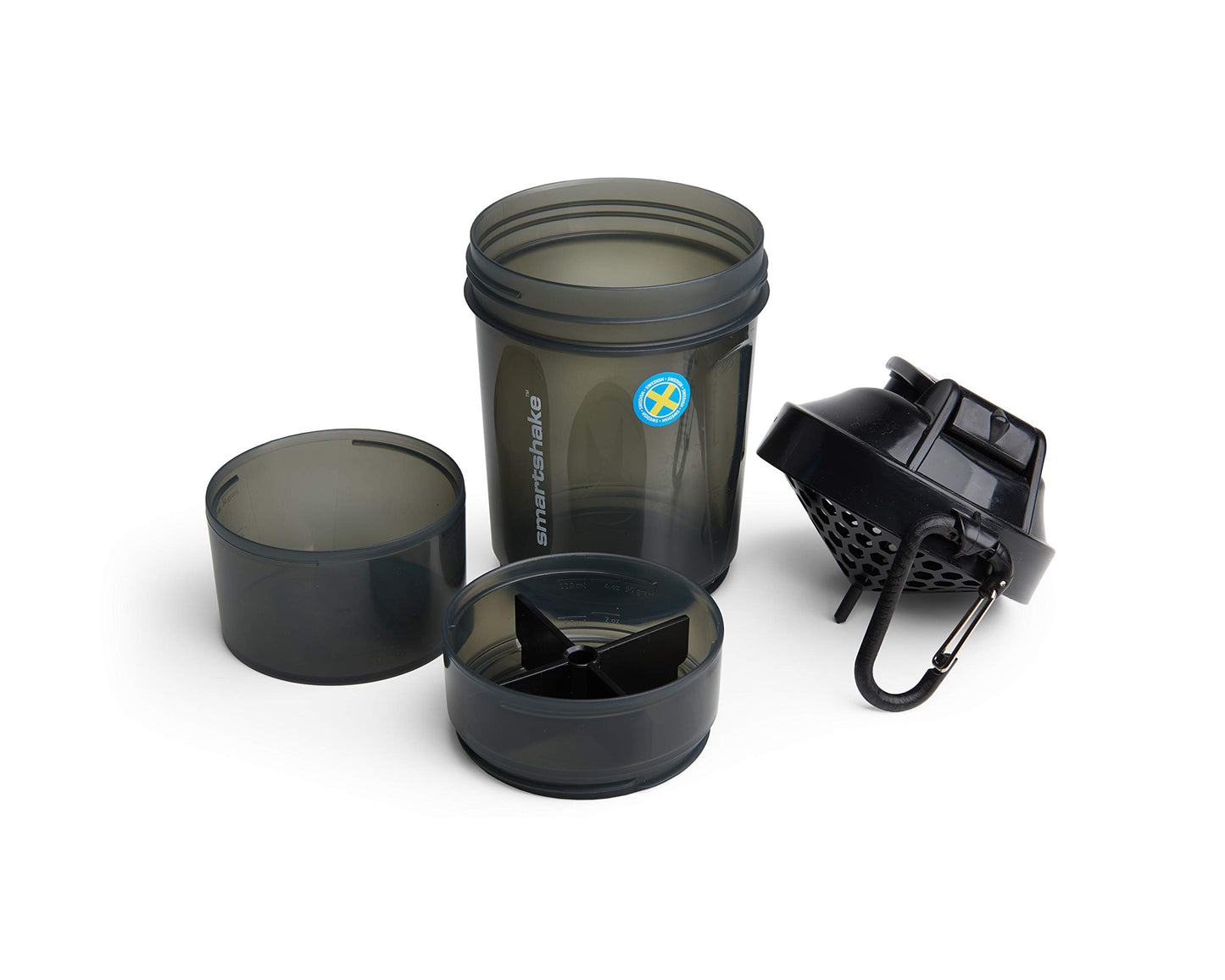 SmartShake Original2Go Shaker per Cibo e Bevande nutrizionali, Gunsmoke Black, Taglia Unica