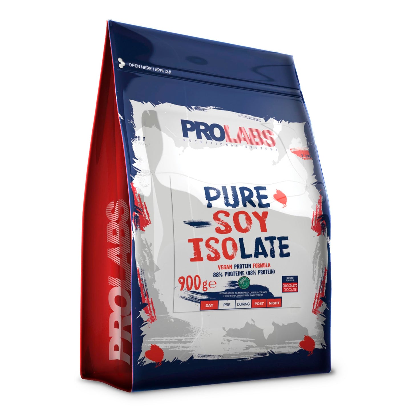 PURE SOY ISOLATE - 900 g - Cioccolato - Purissime proteine di soia isolate - Indicato per i vegetariani e vegani