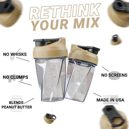 HELIMIX 1,5 Vortex Blender Shaker bottiglia contiene fino a 828 ml | Nessuna palla o frusta | Prodotto negli Stati Uniti | Portatile pre allenamento Proteine del siero di latte shaker tazza | Mescola