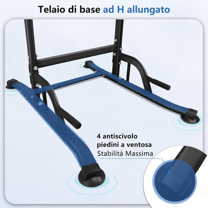 DH FitLife Power Tower Dip Station, Attrezzatura sportiva con barra per trazioni, barre e allenamento della schiena, Stazione di forza, Stazione fitness, Power Rack, Allenamento di forza a casa