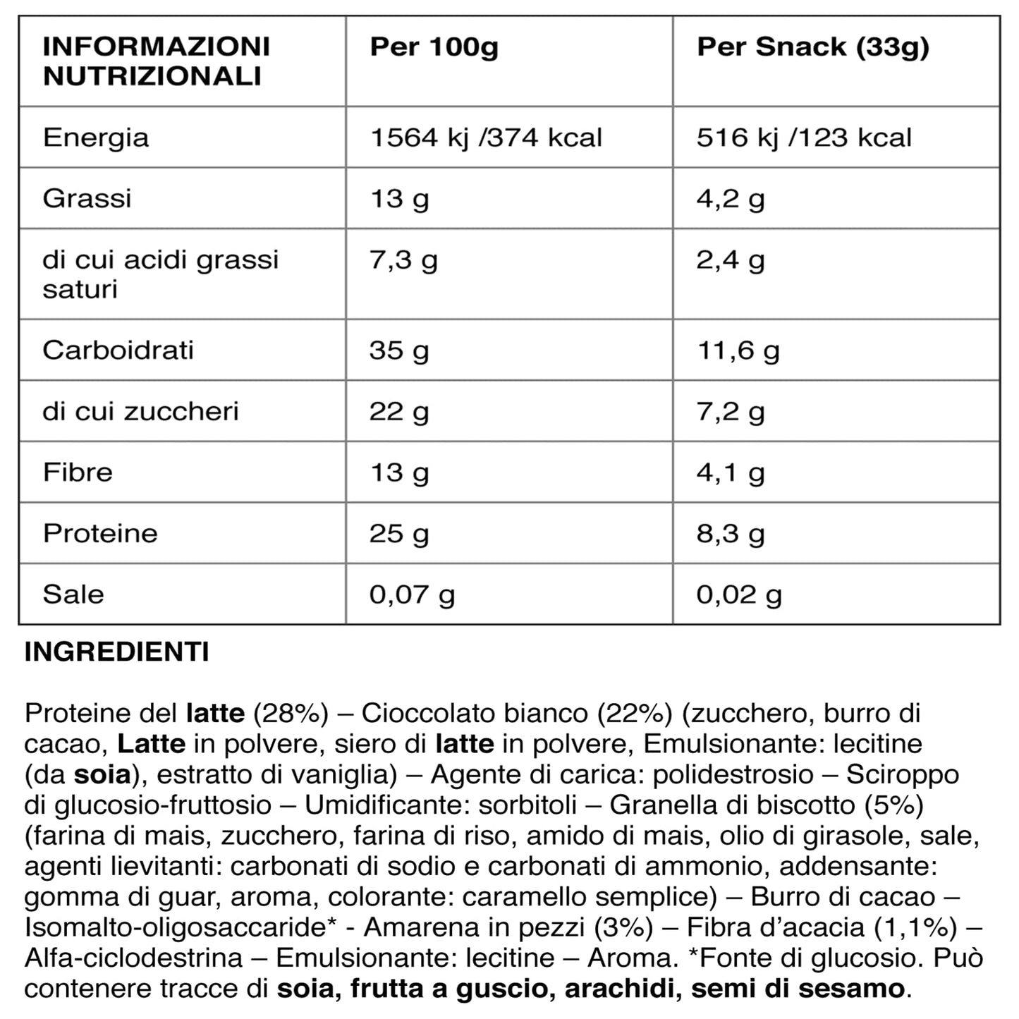 Enervit, Enerzona Protein Snack 40-30-30 Gusto Crunchy Berries, 30 Barrette Proteiche da 33gr Dieta a Zona con Proteine del Latte e Fibre, per Mantenere il Tono Muscolare, Senza Olio di Palma