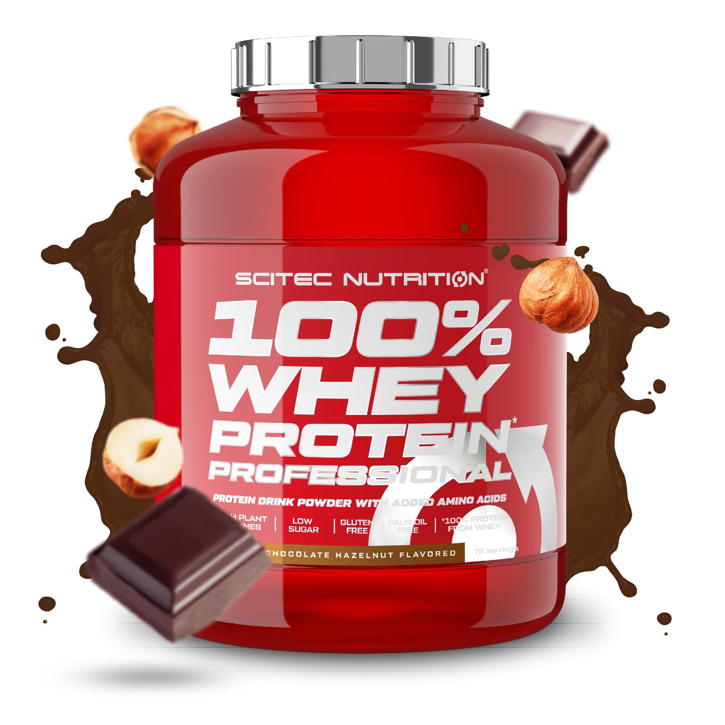 Scitec Nutrition 100% Whey Protein Professional - Potenziato con aminoacidi extra ed enzimi digestivi - Senza glutine - Senza olio di palma, 2.35 kg, Cioccolato