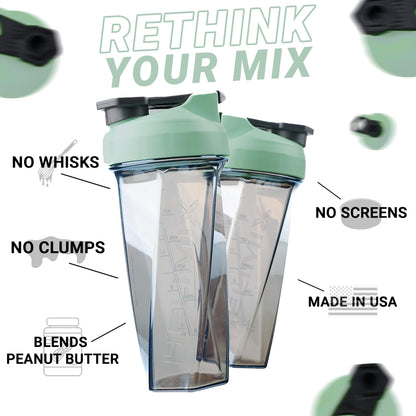 HELIMIX 1,5 Vortex Blender Shaker bottiglia contiene fino a 828 ml | Nessuna palla o frusta | Prodotto negli Stati Uniti | Portatile pre allenamento Proteine del siero di latte shaker tazza | Mescola