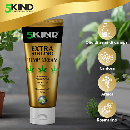 5kind crema canapa extra forte 100 ml - Crema Muscolare Idratante e Ricca Di Estratti Naturali. Calma Piedi, Spalle e Ginocchia