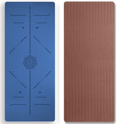 FP-TECH Tappetino da Yoga Imbottito Antiscivolo Fitness Pilates Ginnastica in TPE Mat con Sacca 183 X 68 X 0.8 CM