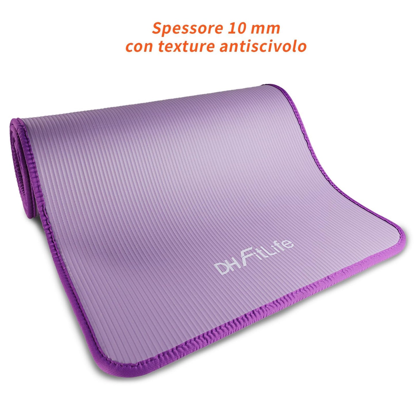 DH FitLife Tappetino da allenamento per fitness, tappetino sportivo, 183 x 61 x 1 cm, extra resistente agli strappi, tappetino da yoga antiscivolo e spesso, tappetino da allenamento