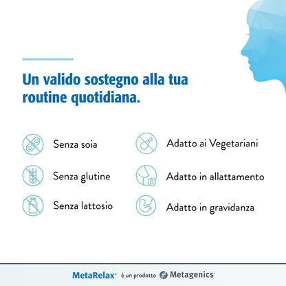 Metagenics - MetaRelax, In Situazioni di Stress, Stanchezza e Tensione Muscolare - 45 Compresse