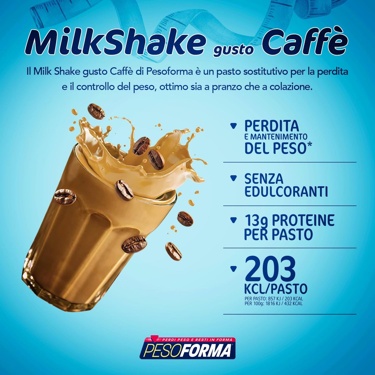 PESOFORMA CHOCO SMOOTHIE, Pasto Sostitutivo per il Controllo del Peso, Smoothie Gustoso che Aiuta a Rimettersi in Forma, Ricco in Proteine e Fibre, Solo 205 Calorie, 20 pasti, 540 gr