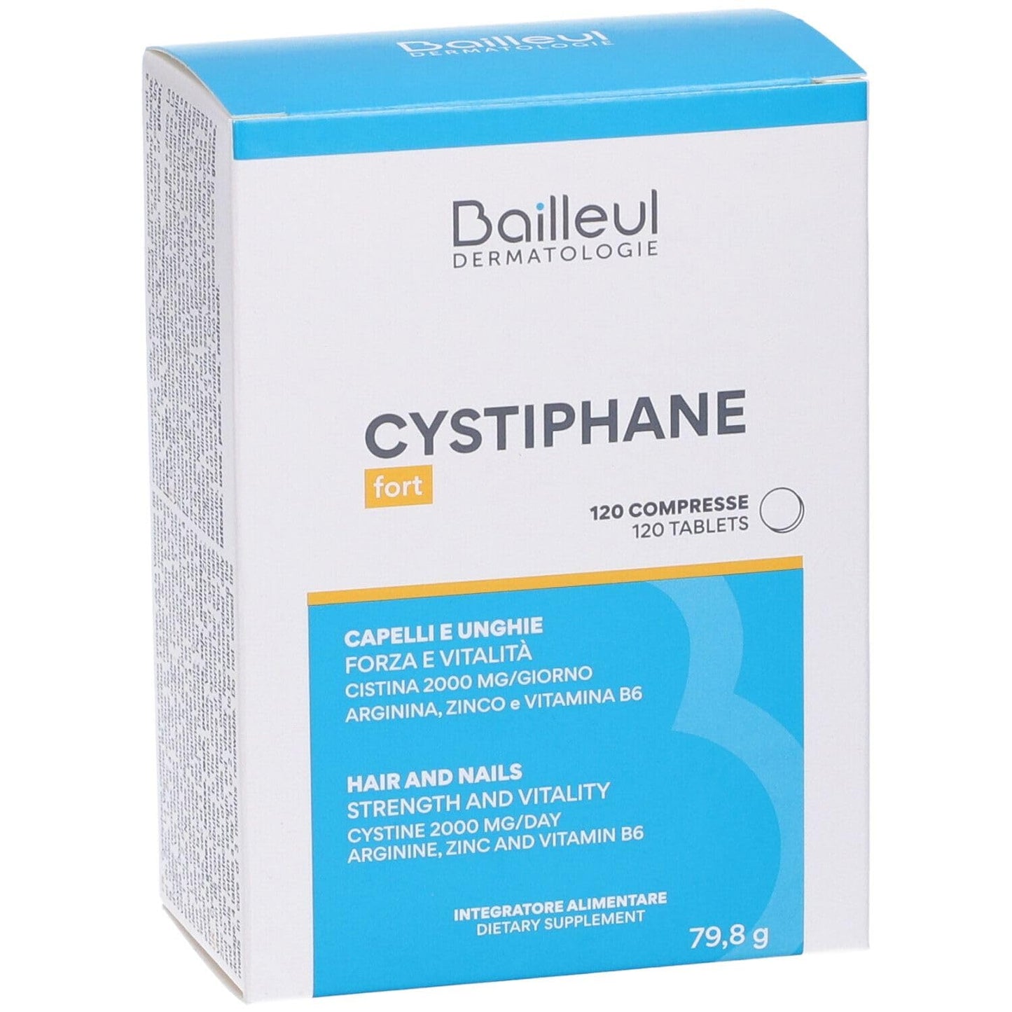 Cystiphane Confezione da 120 Compresse - Integratore alimentare contiene amminoacidi, vitamina B6 e zinco. Contribuisce alla crescita di Capelli e Unghie