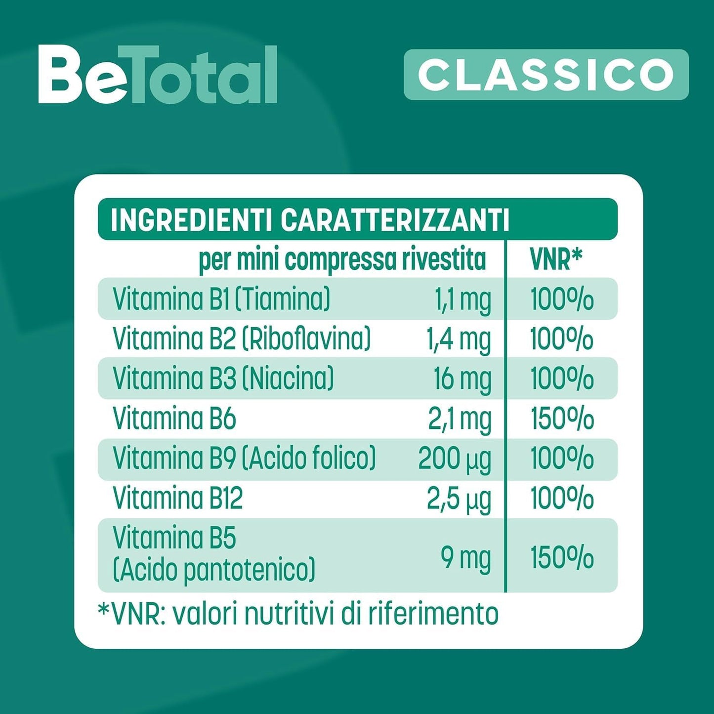 Be-Total Compresse Integratore Alimentare di Vitamina B Riattiva l’Energia, Riduce la Stanchezza, Supporta il Sistema Immunitario, Adulti, 80 Mini Compresse