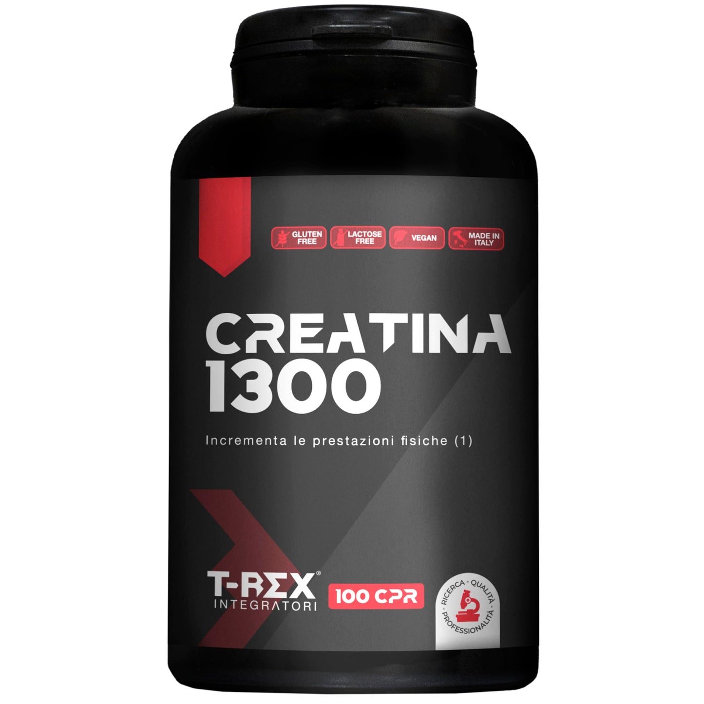 T-Rex Integratori Creatina Micronizzata Monoidrata 100 compresse da 1300mg - Integratore alimentare per massa muscolare e boost energetico pre workout