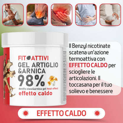 Artiglio del Diavolo Gel Forte e Arnica per Cavalli Uso Umano Effetto Caldo 550 ml, Crema Massaggi arricchita per Muscoli e Articolazioni - FITOATTIVI NATURA E BENESSERE