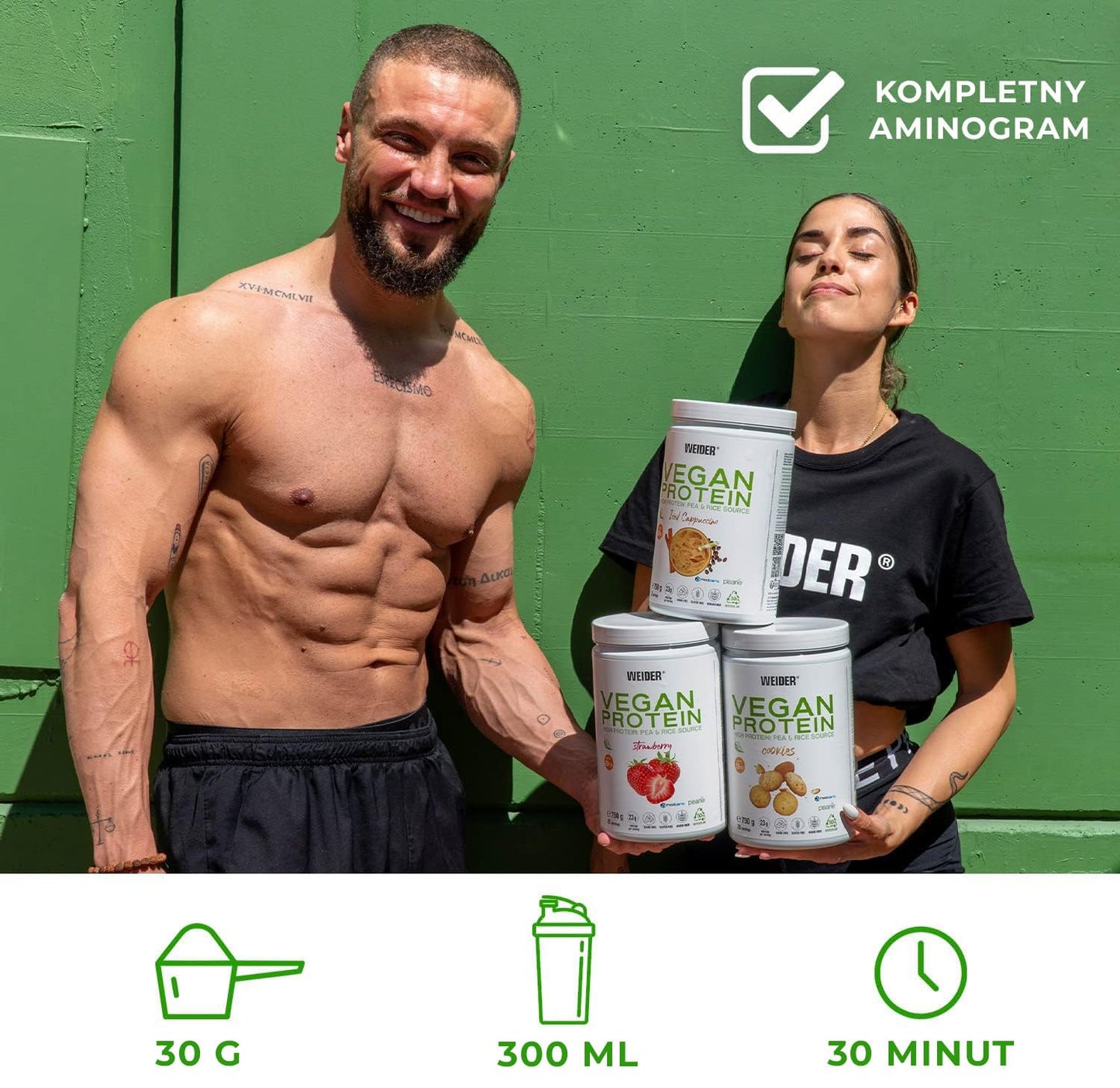 Weider Vegan Protein (750g) Gusto Cappuccino. Proteine Vegane 23g/dose isolate di piselli e riso, Con Vitamina B12 e Stevia, Senza Glutine, Senza Zucchero, Contenitore 50% Riciclato, 100% Riciclabile