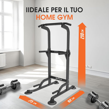 DH FitLife Power Tower Dip Station | Barra per Trazioni Autoportante | Dip Parallele Calisthenics | Stazione Fitness Multifunzionale | Power Rack for Home Gym | Allenamento della Forza a Casa