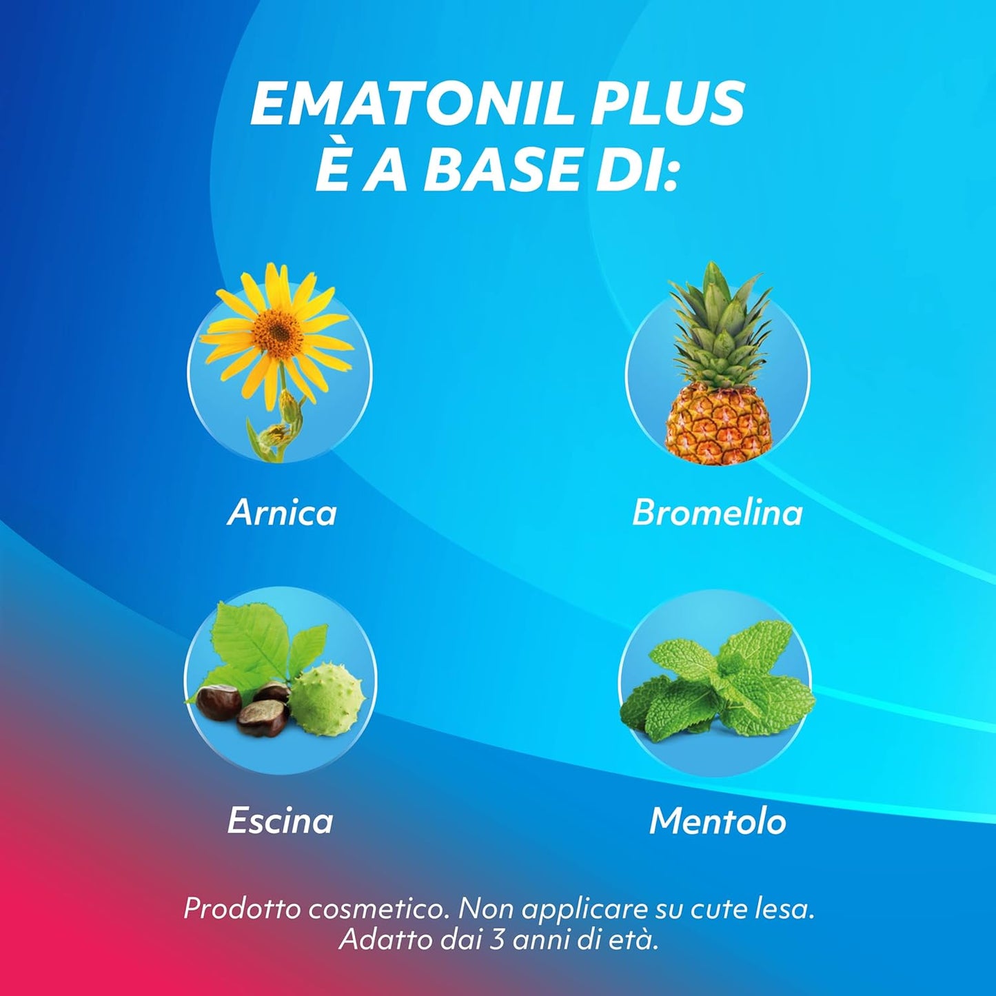 Ematonil Plus Emulsione Gel con Arnica, Escina, Bromelina e Mentolo, Crema per Ematomi, Piccoli Traumi e Contusioni ad Azione Emolliente, Dona Sollievo per Adulti e Bambini, 50 ml