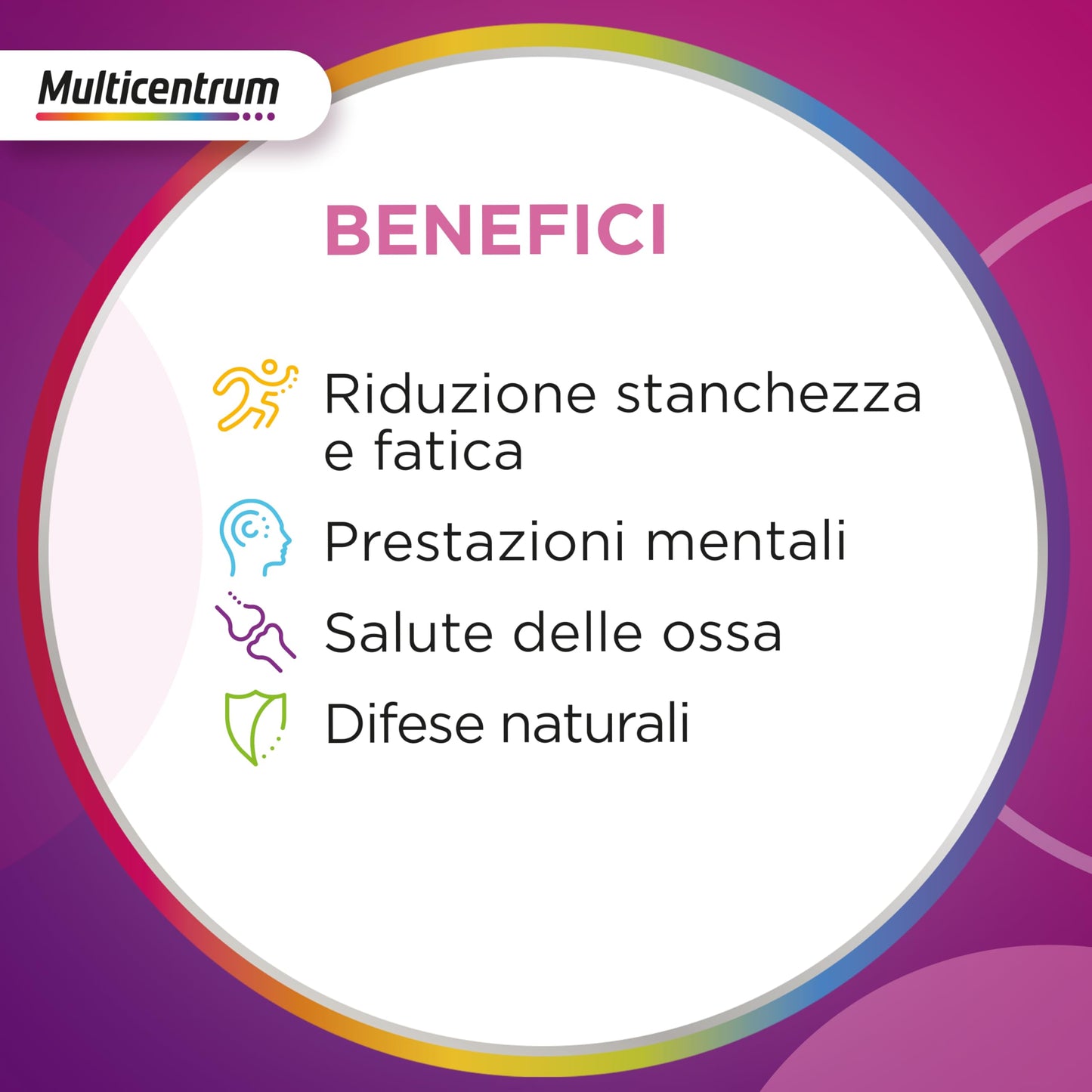 Multicentrum Donna Integratore Multivitaminico completo per donna, con Vitamina D, K, Acido Folico, Calcio, Ferro, per combattere stanchezza e affaticamento, 60 Compresse