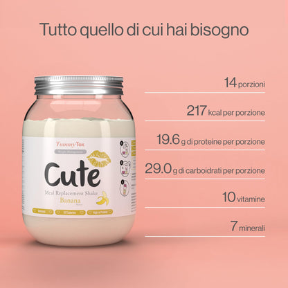 Cute Nutrition Frullato Sostitutivo del Pasto al Cioccolato - Shake Dietetico con Vitamine - Confezione da 500g con E-book Gratis di TummyTox