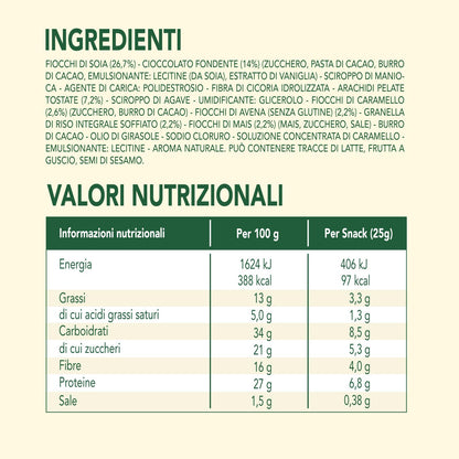 Enervit, Enerzona Protein Snack 40-30-30 Gusto Noir Cioccolato Fondente, 30 Barrette Proteiche da 33gr Dieta a Zona con Proteine del Latte e Fibre, Senza Olio di Palma