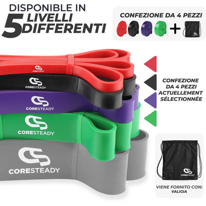 Coresteady Elastico Trazioni I Elastico Fitness per Trazioni alla Sbarra Assistite I Elastici per Palestra I Powerlifiting & Calisthenics I Allenamento per Uomini e Donne