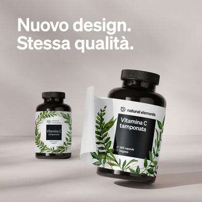 Vitamina C - 360 capsule - Elevato dosaggio con 1000 mg + 15 mg di zinco - Fermentato e tamponato a base vegetale (pH neutro, privo di acidi, delicato sullo stomaco) - Testato in laboratorio, vegano