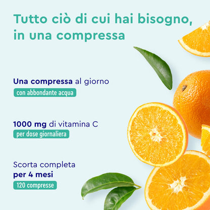 Vitamina C, Acido Ascorbico, Vitamina C 1000mg, 200 Compresse Vegan (6+ mesi), Vitamina C Pura Compresse, Integratore Difese Immunitarie, Vitamin C Concentrata ad Alto Dosaggio