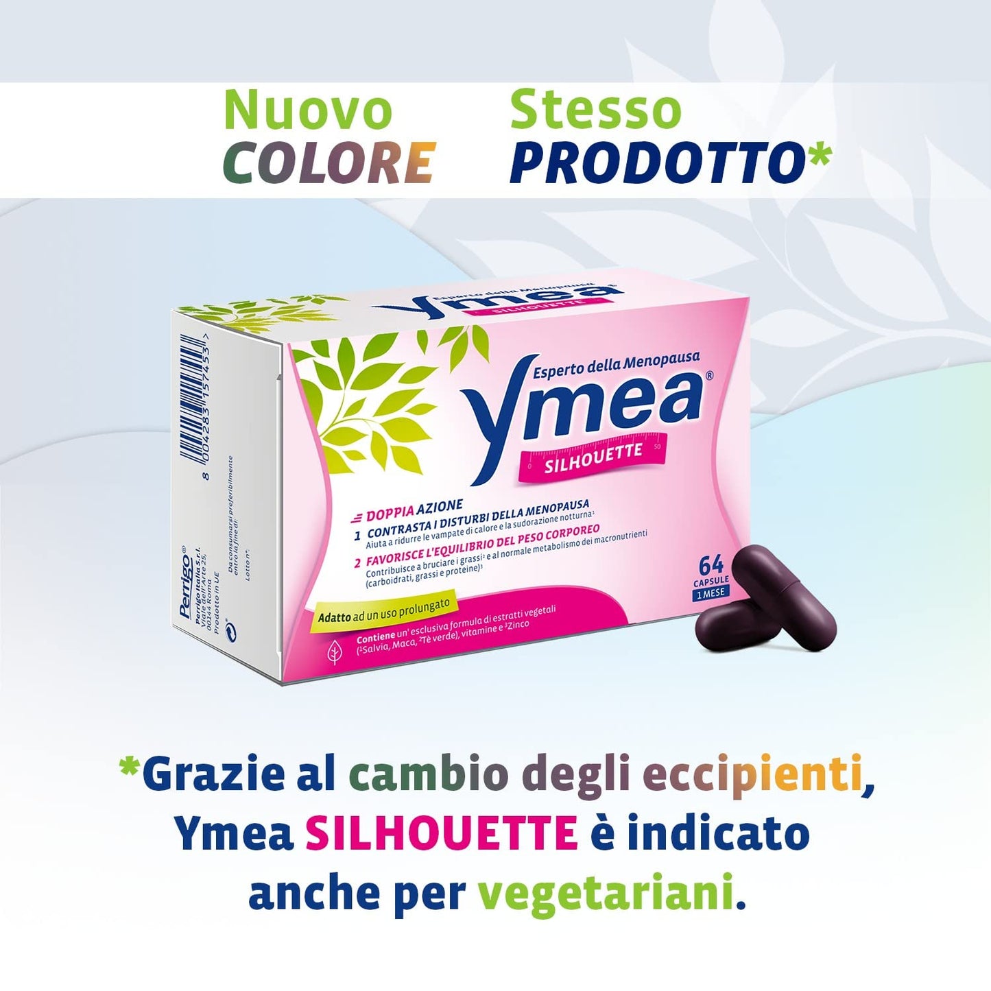 Ymea Silhouette Esperto della Menopausa, Integratore Alimentare, Favorisce l'Equilibrio del Peso Corporeo, 128 Capsule