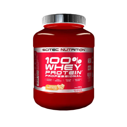 Scitec Nutrition 100% Whey Protein Professional - Potenziato con aminoacidi extra ed enzimi digestivi - Senza glutine - Senza olio di palma, 2.35 kg, Cioccolato