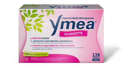 Ymea Silhouette Esperto della Menopausa, Integratore Alimentare, Favorisce l'Equilibrio del Peso Corporeo, 128 Capsule