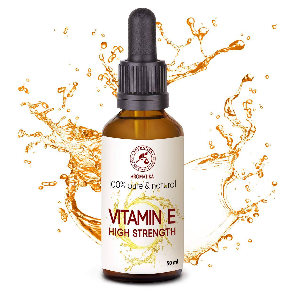 Vitamina E Altamente Concentrata 50ml - Gocce di Vitamina E - Base Cosmetica - Naturale - Vitamina E per la Cura della Pelle - Viso - Capelli - Bellezza