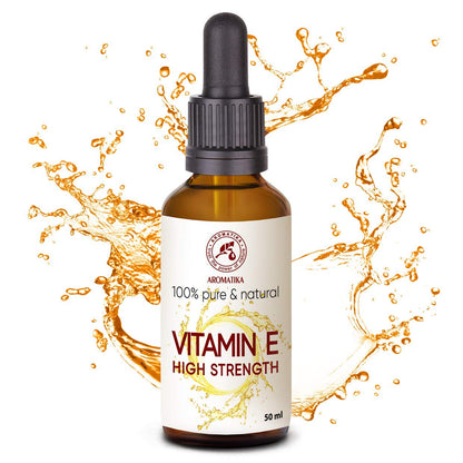 Vitamina E Altamente Concentrata 50ml - Gocce di Vitamina E - Base Cosmetica - Naturale - Vitamina E per la Cura della Pelle - Viso - Capelli - Bellezza